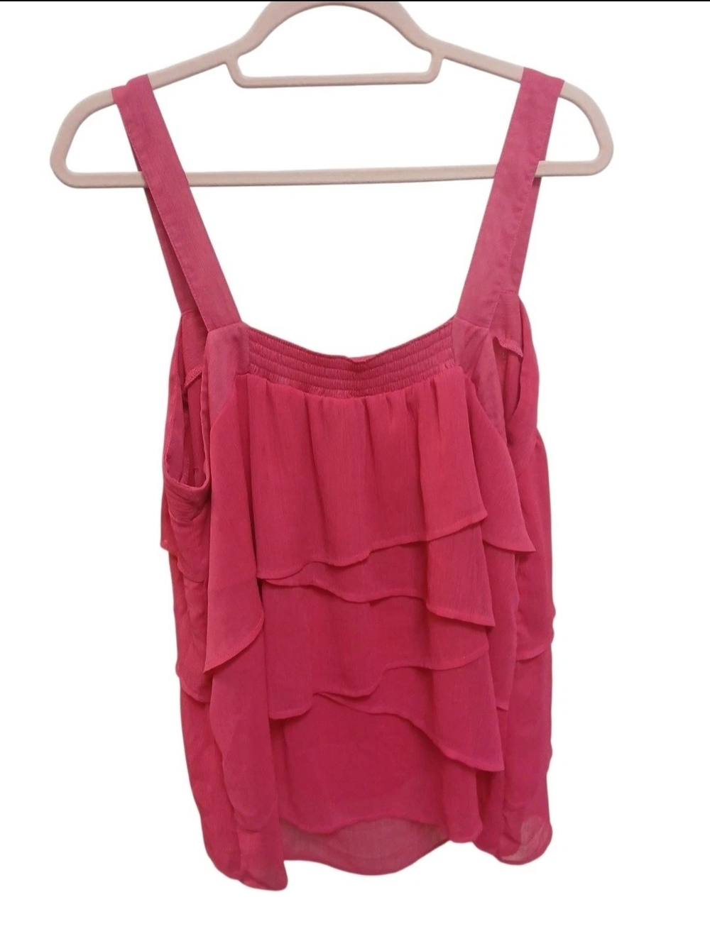 Lane Bryant Raspberry Layered Ruffle Tank Top Size 22 #108 - Picture 2 of 3